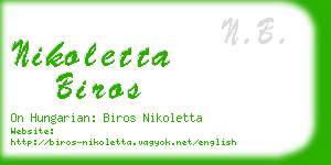 nikoletta biros business card